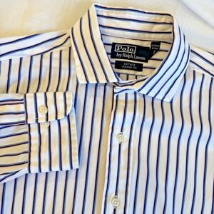 Polo Ralph Lauren Striped Men Estate Classic Fit Long Sleeve Button L Shirt 16.5